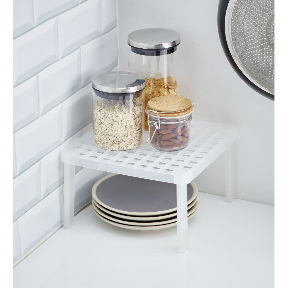 étagère carrée cuisine blanc 25x25xH14cm
