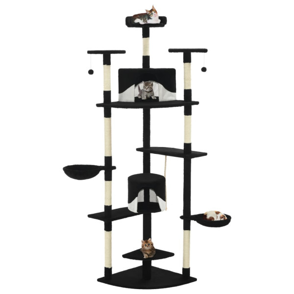 Drapak dla kota Czarny 203 cm Plusz vidaXL