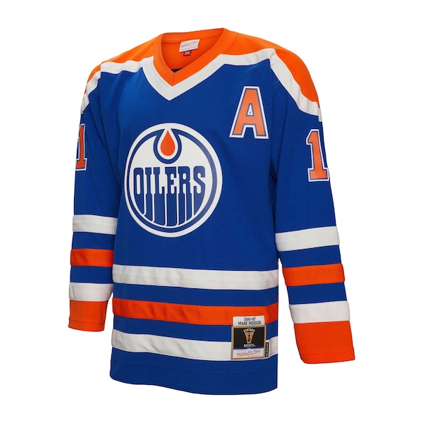 Mark Messier Edmonton Oilers Alternate Captain Patch 1986/87 Blue Line Player Jersey - Royal