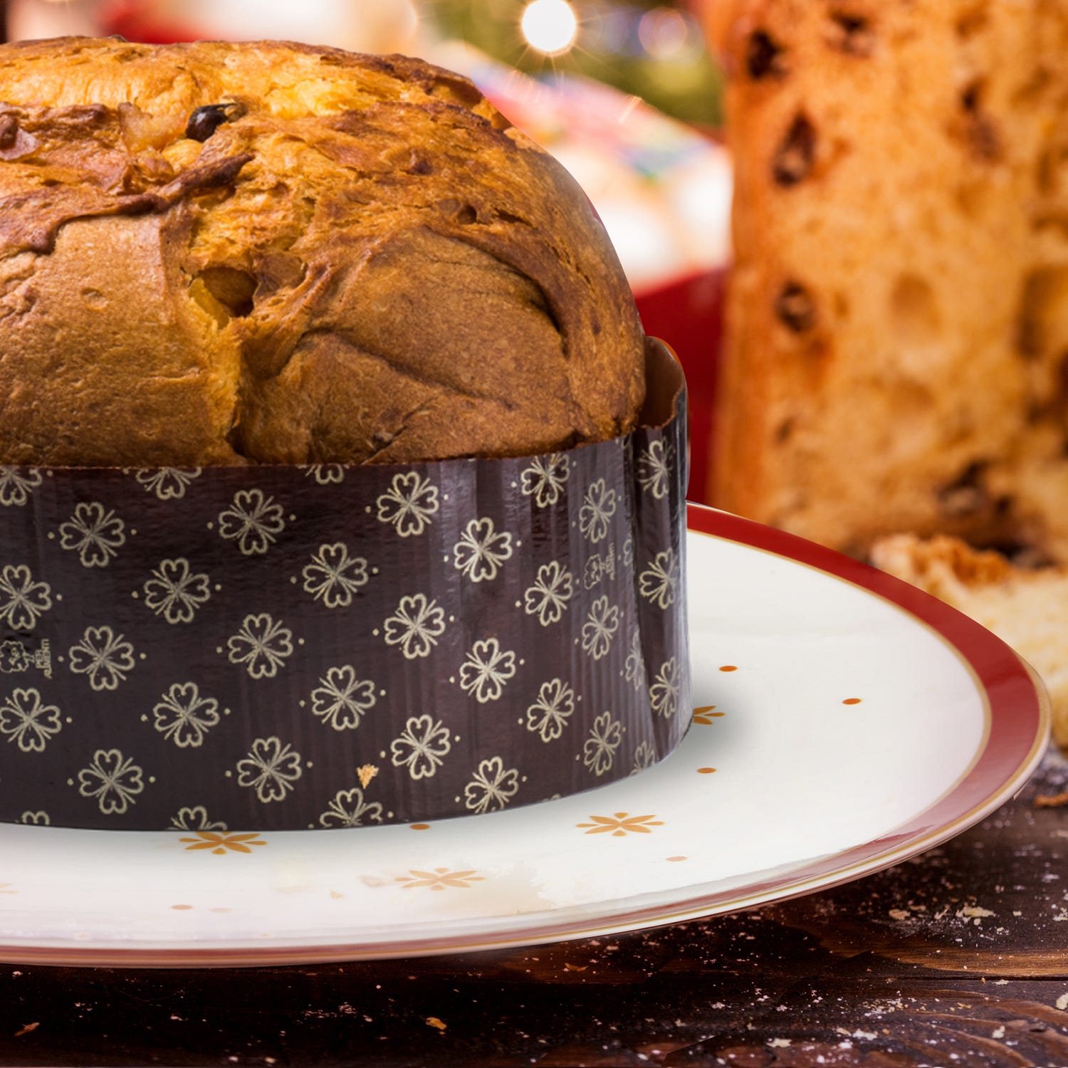 Piatto panettone slitta in porcellana, 31 cm