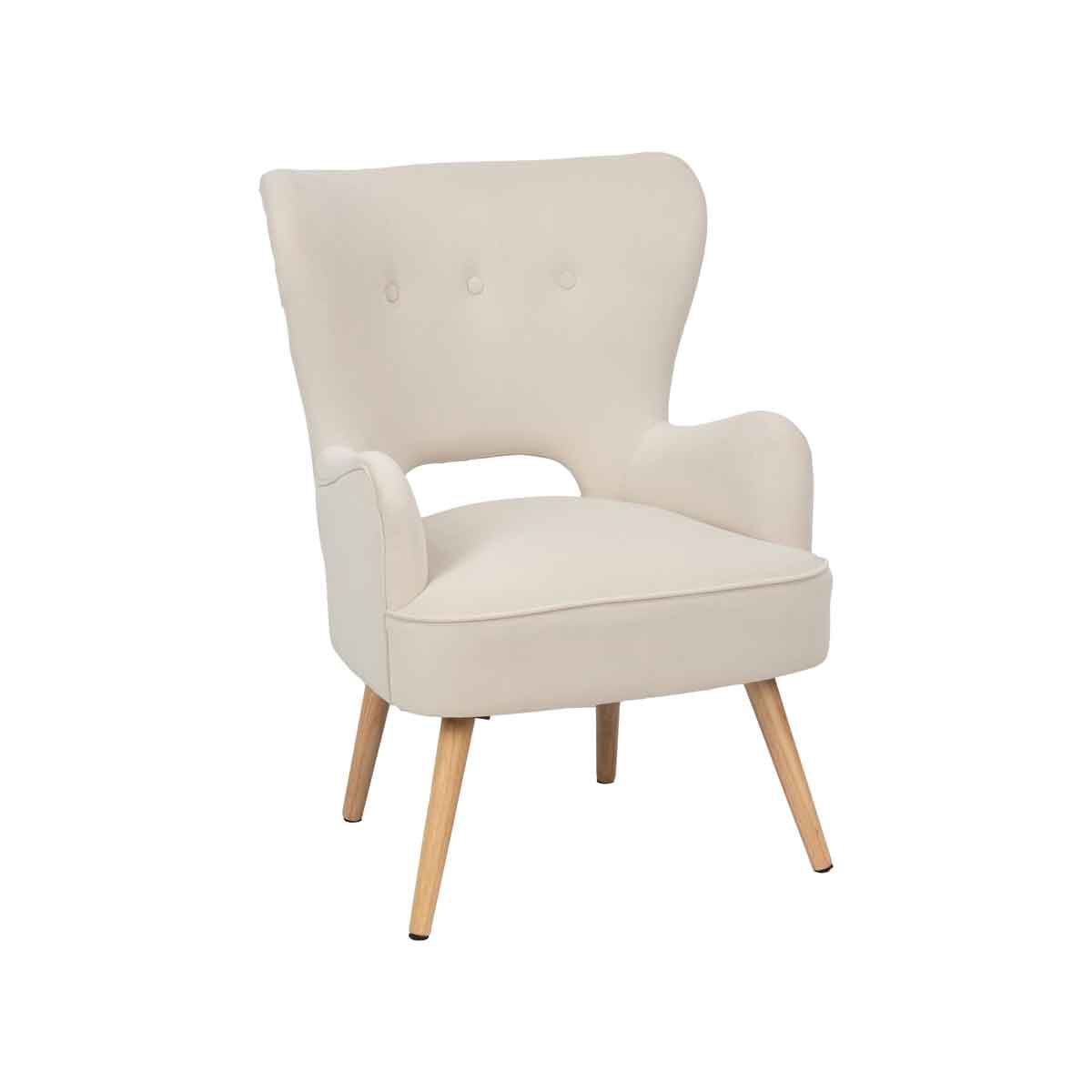 Cadeirão THOR bege em veludo