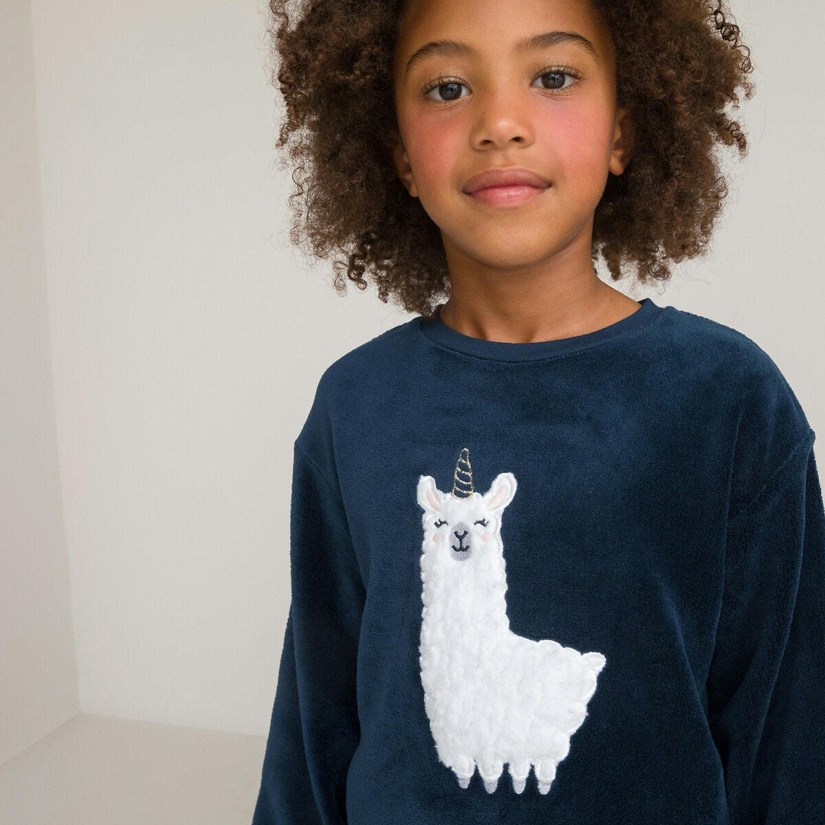 Pyjama polaire avec motif lama maille peluche