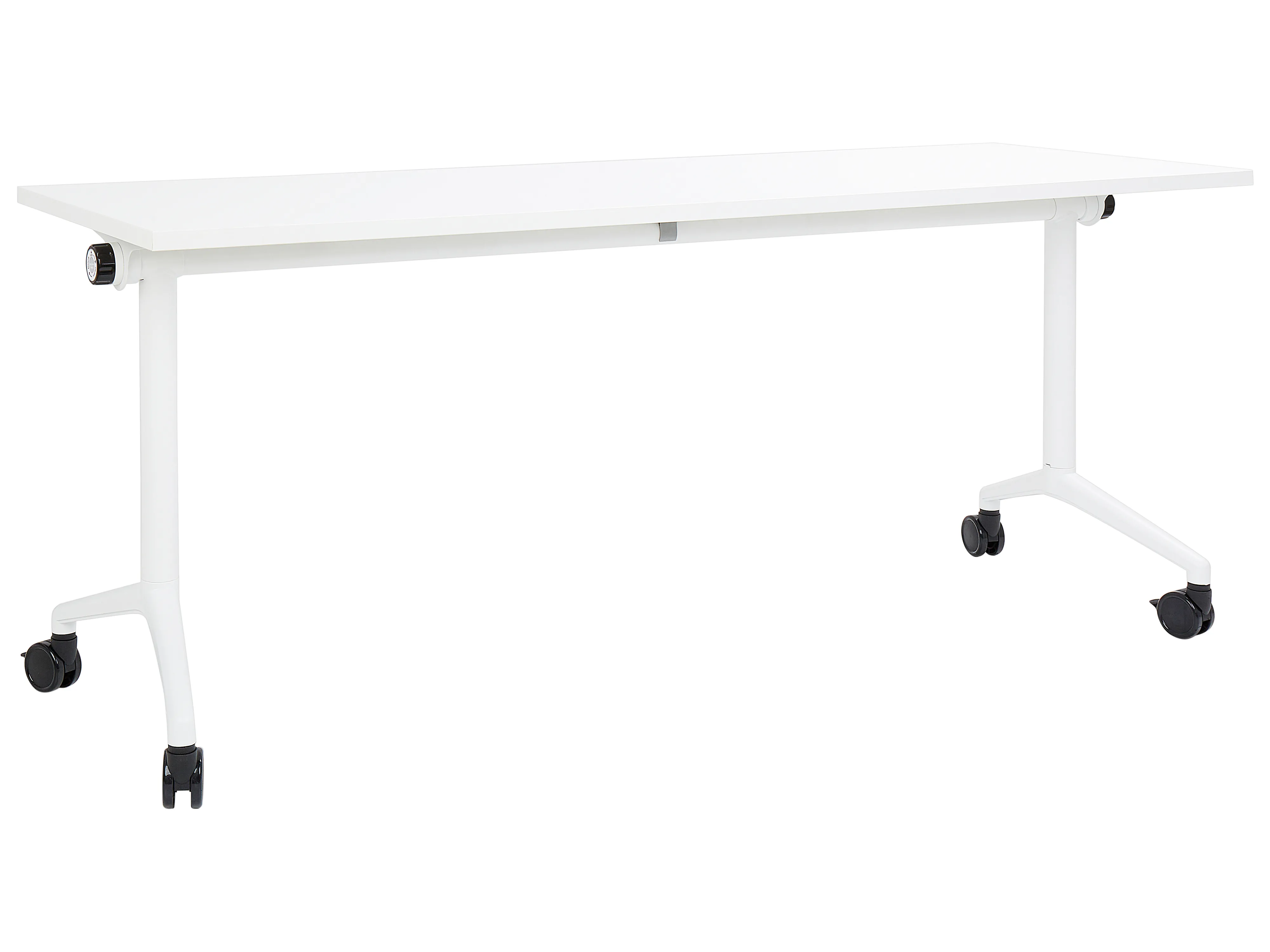 Foldable Office Desk CAVI White 180 cm 60 cm with Wheels