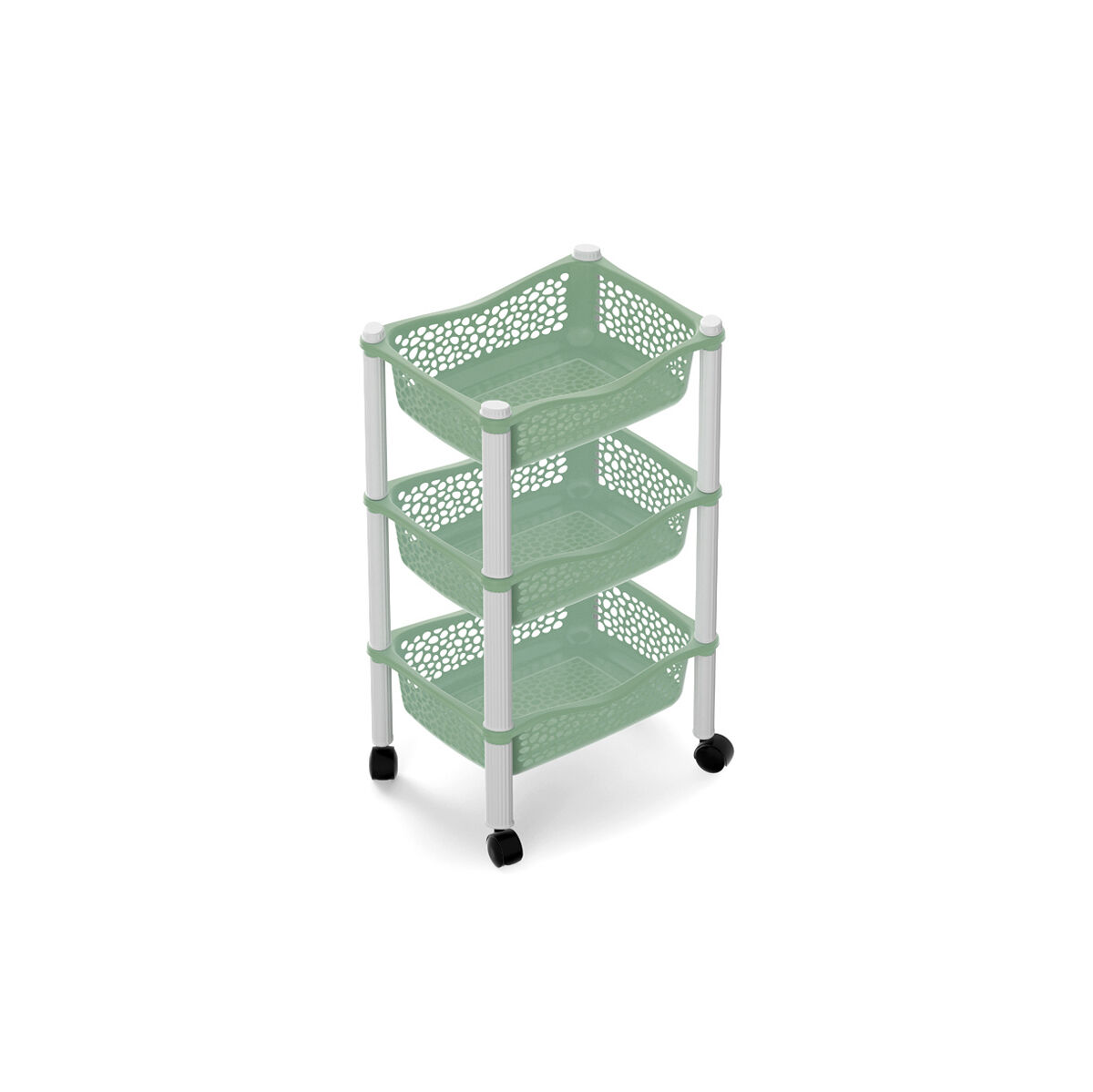 Carrinho de cozinha com 3 cestos azul STONE