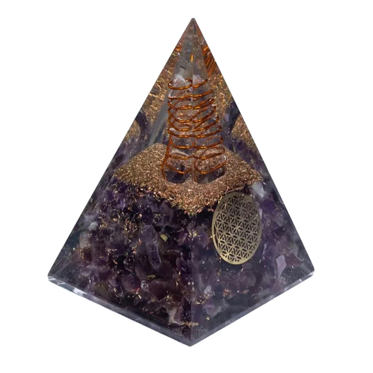- Pyramide orgonite améthyste