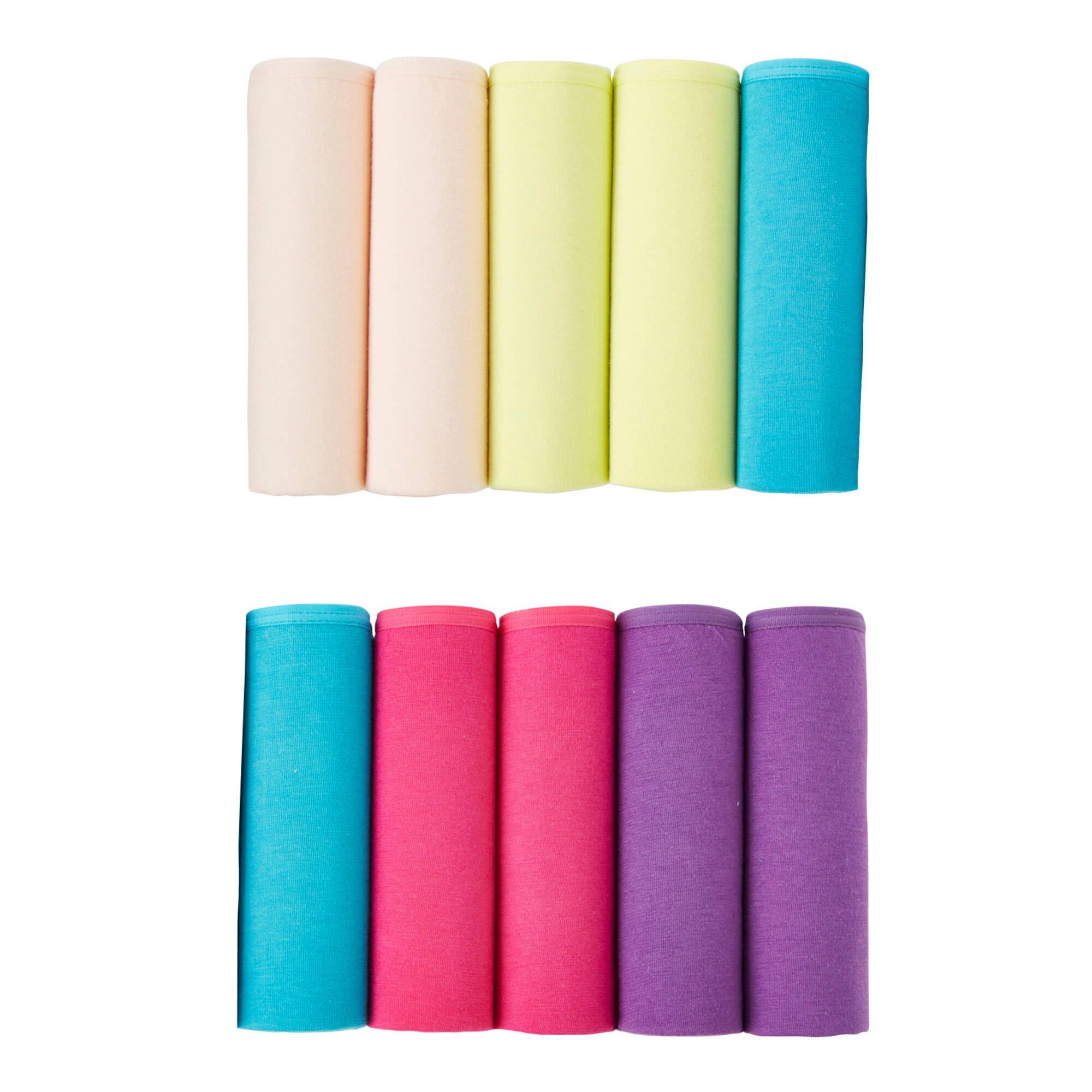 Culotte forme ta&iuml; en coton extensible uni &ndash; lot de 10