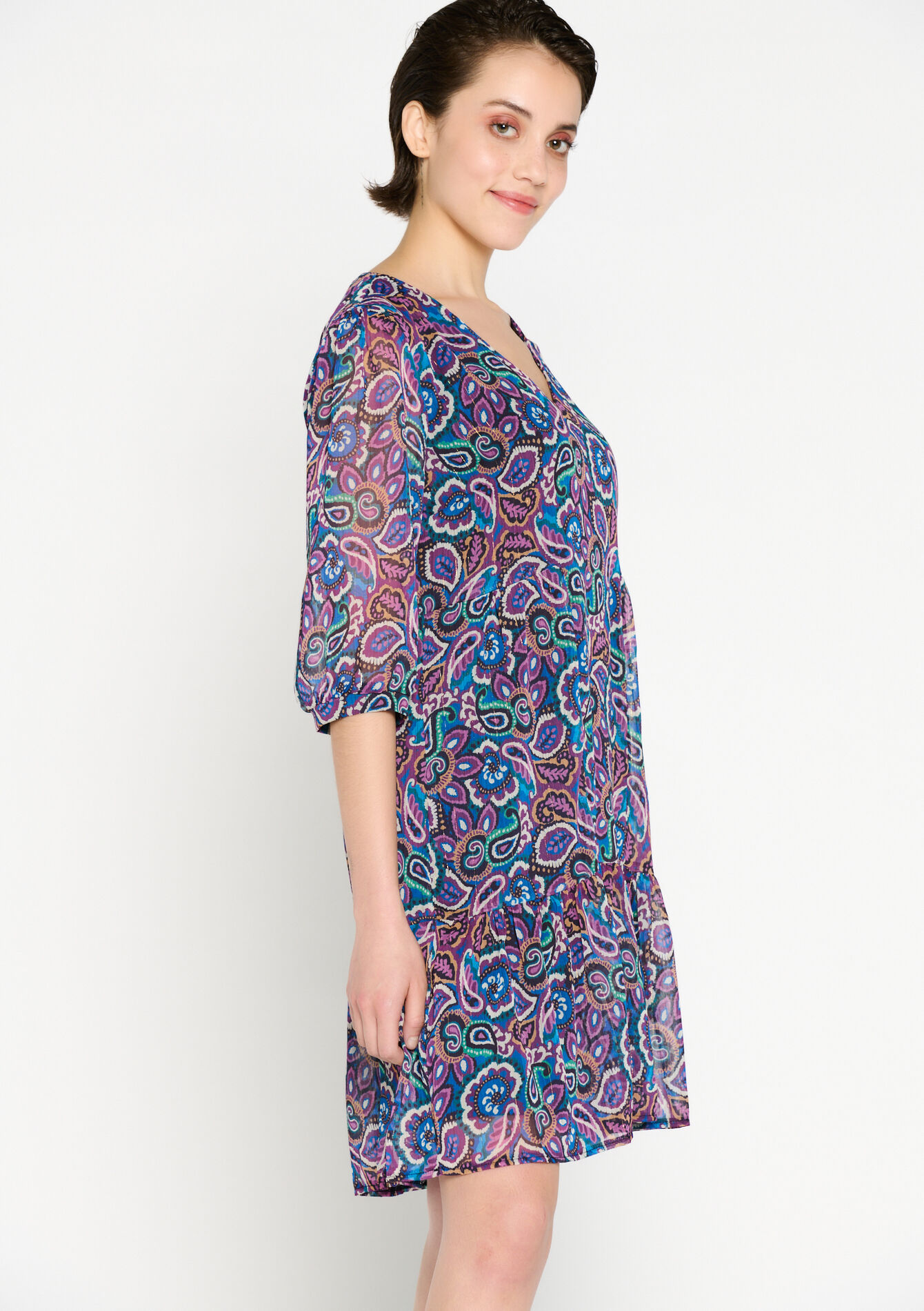 A-lijn jurk met paisley print