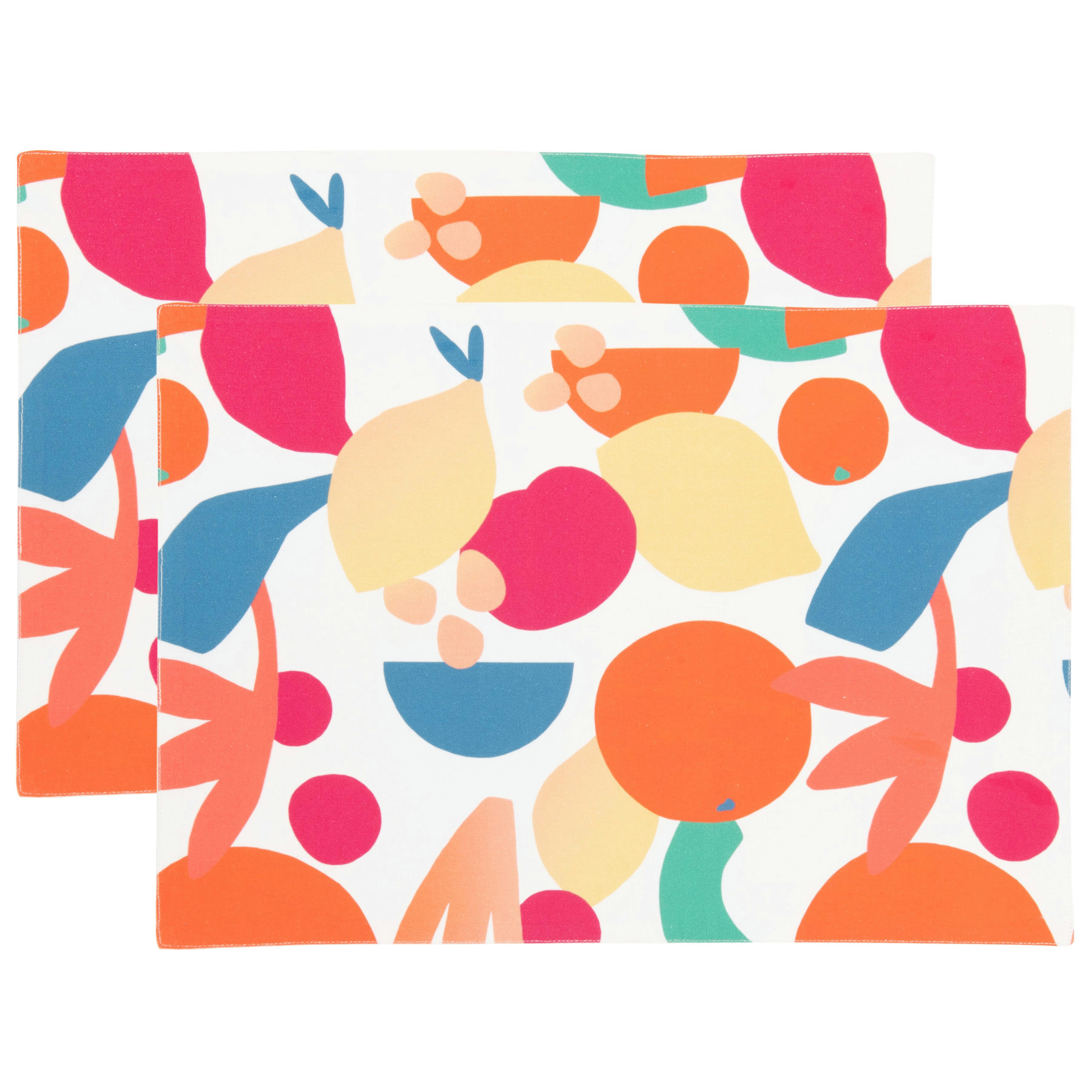 LEIREIA - Sets de table imprimé fruits multicolores (x2)