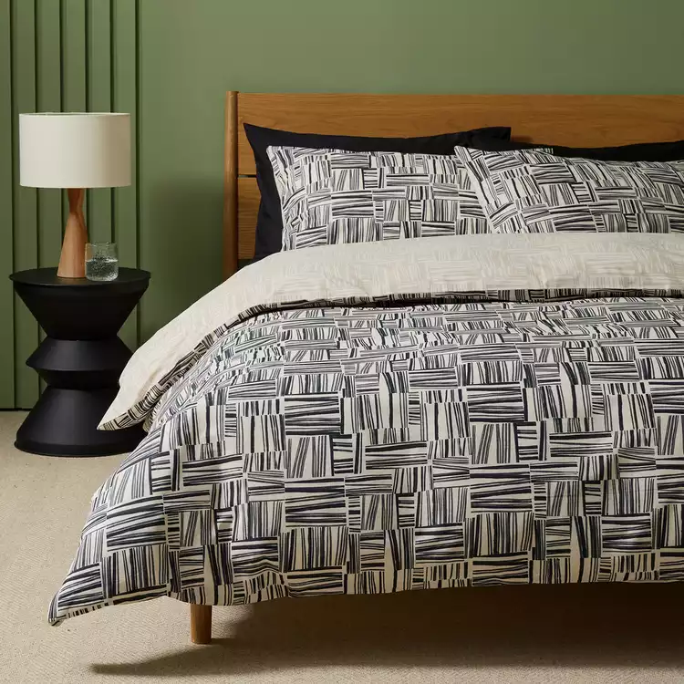 Habitat Reversible Check Bedding Set - Single