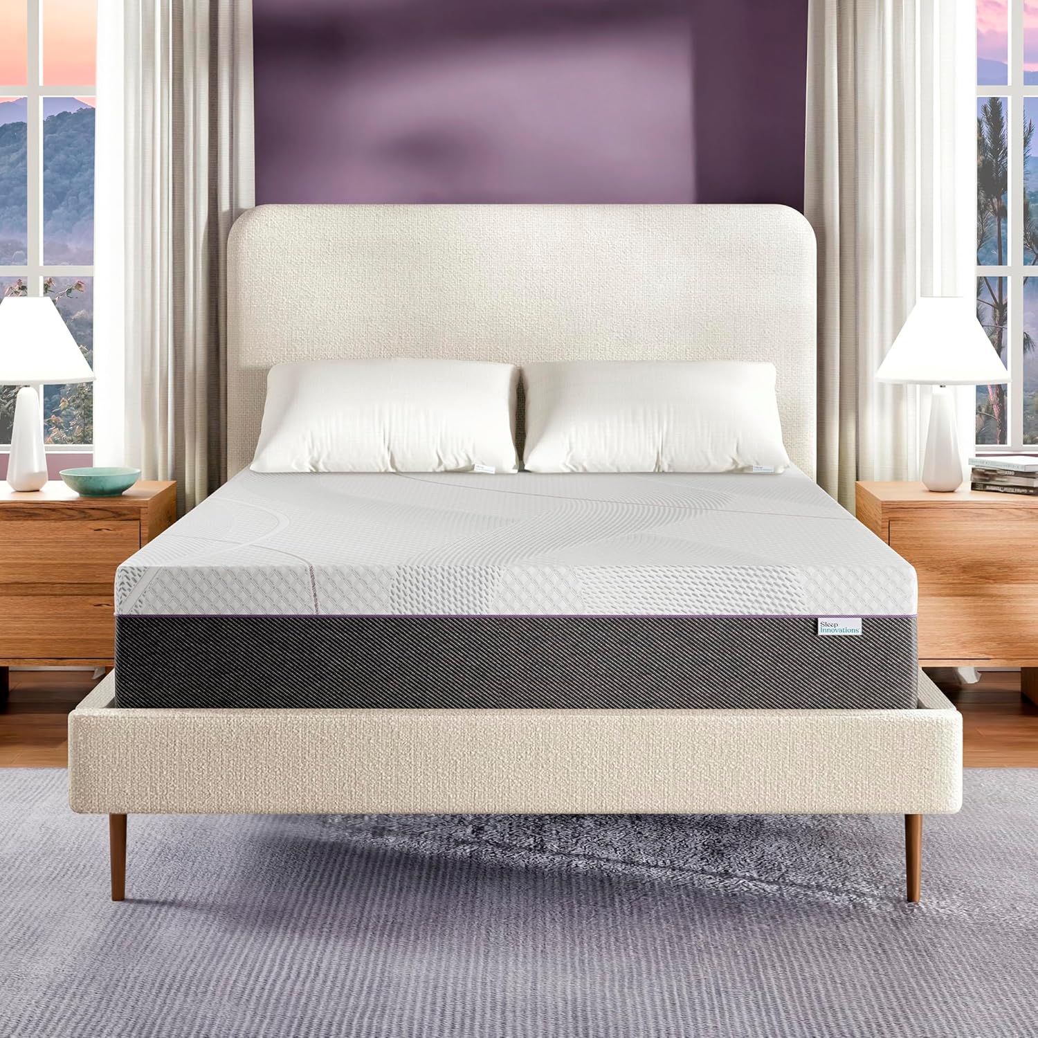 Sleep Innovations Shiloh 14 Inch Green Tea Memory Foam Mattress, King Size, Bed in a Box, Medium Feel