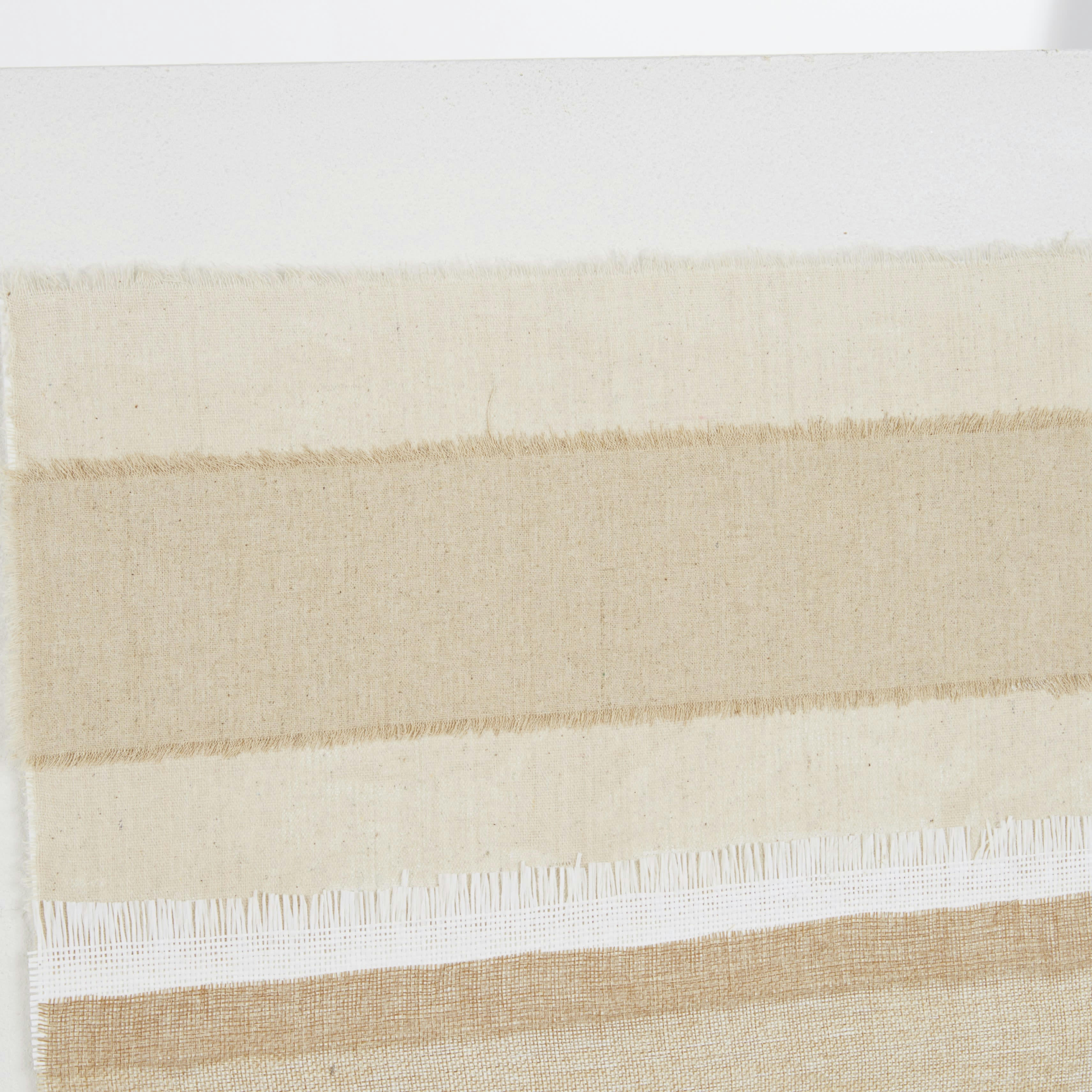 SOHANE - Toiles abstraites peintes blanches, beiges et taupe (x4) 60x60
