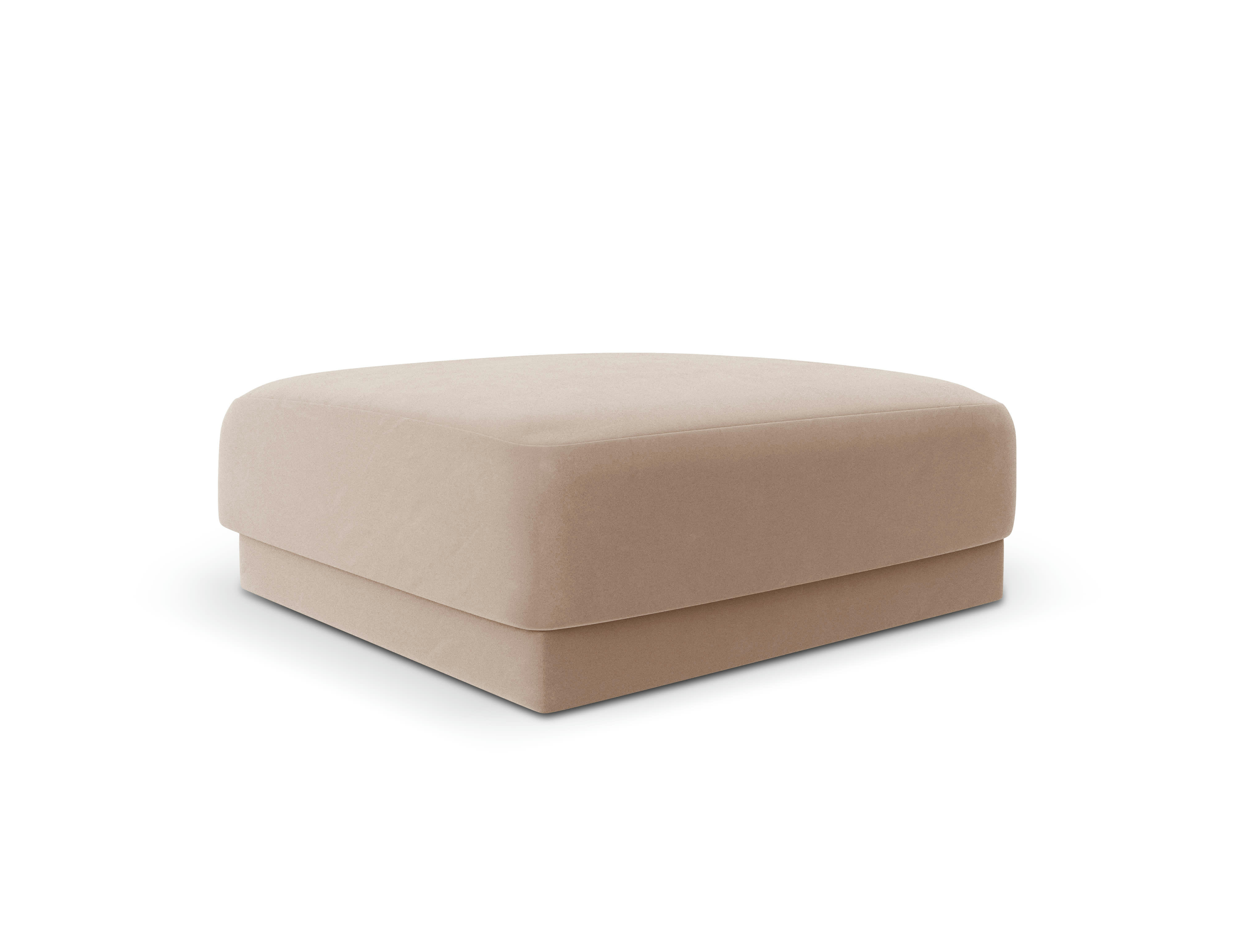 MILEY - Pouf 1 place en tissu velours cappuccino