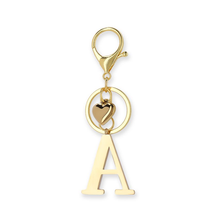 Manfield Goudkleurige bag charm letter A