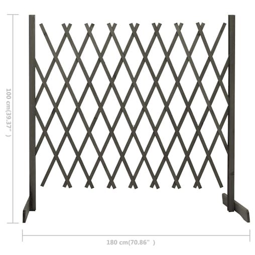 NNEVL Garden Trellis Fence Grey 180x100 cm Solid Firwood