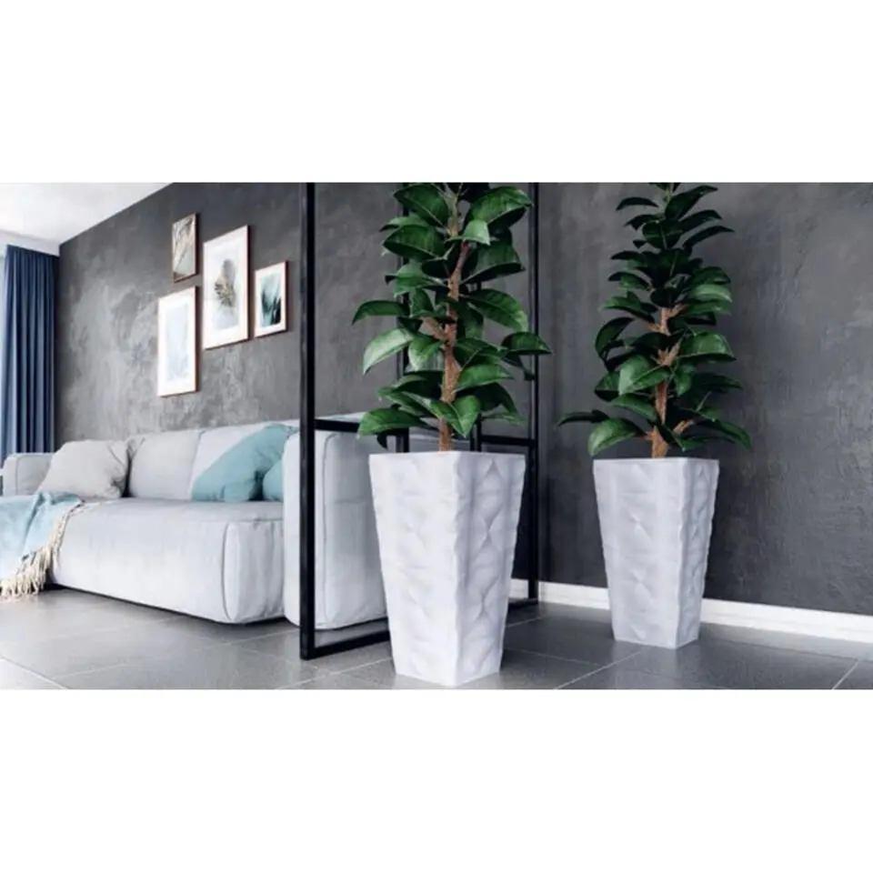 Form Plastic Plantenpot Diva - kunststof - wit - D30 x H56 cm