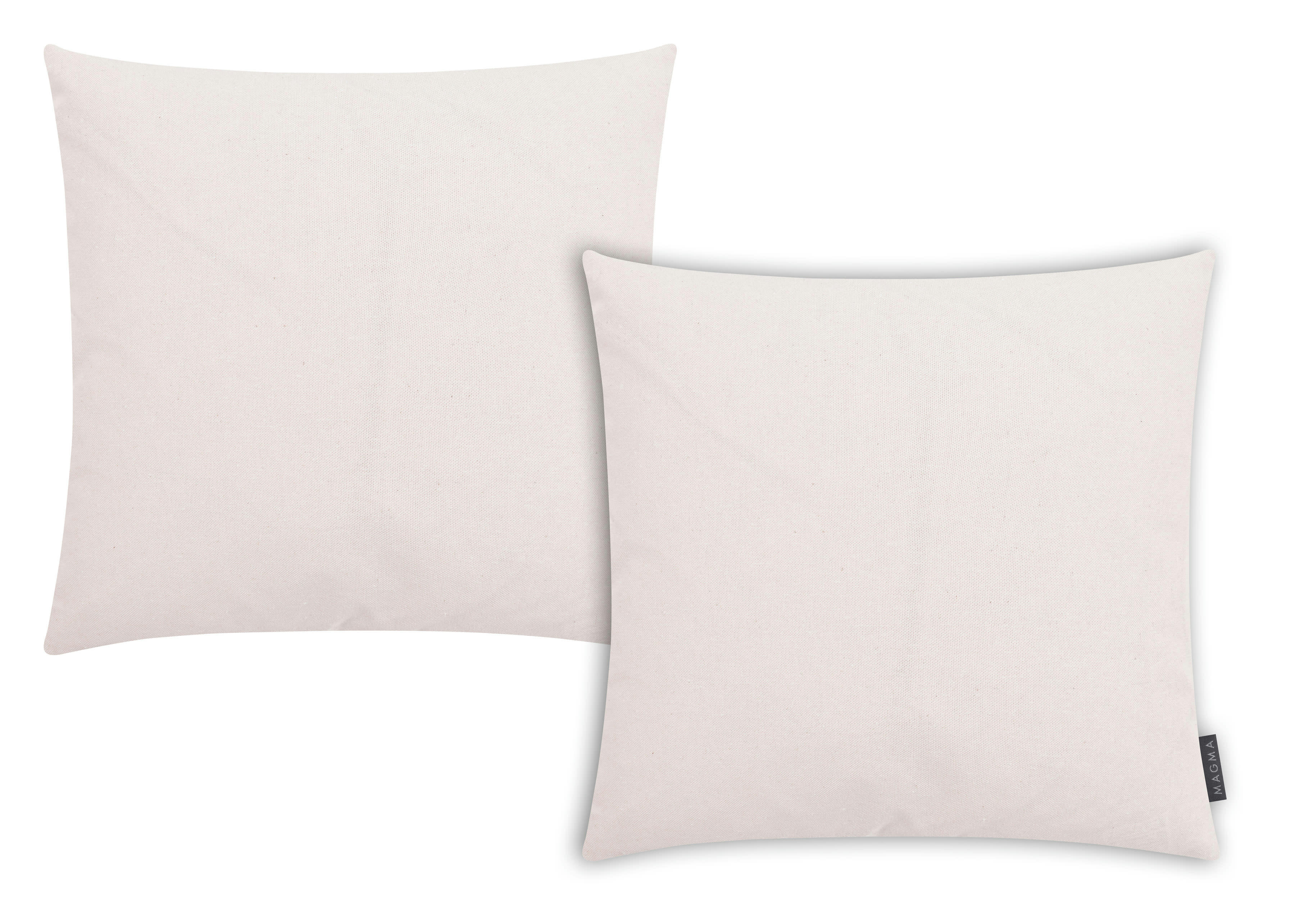 ELLY - Housses de coussin uni ivoire-Lot de 2-50x50