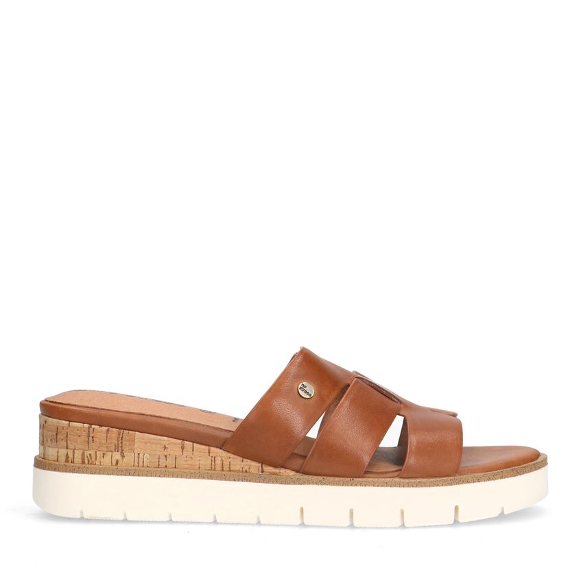 No Stress Bruine leren sandalen