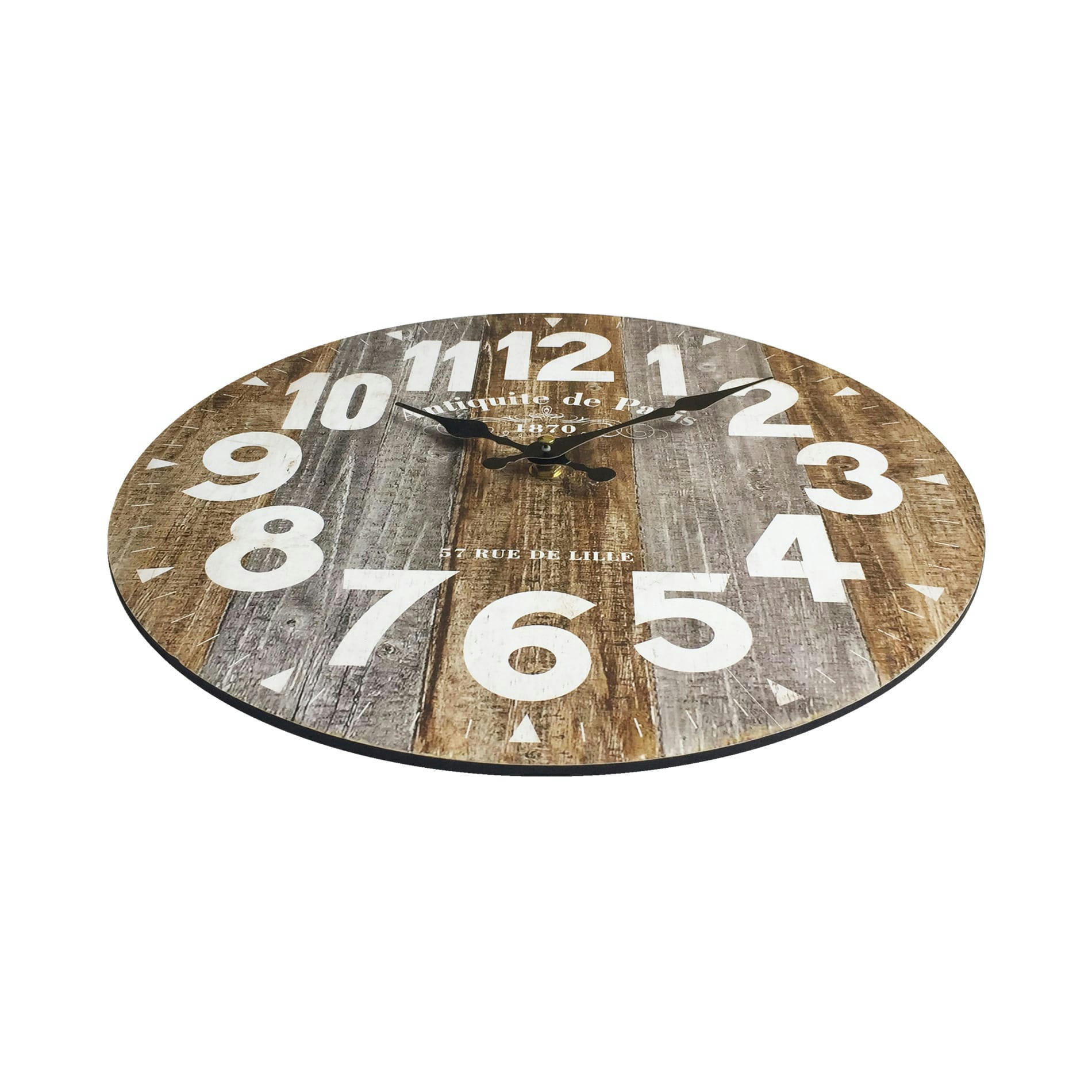 - Horloge murale effet bois brun et blanc ø 33,8 cm