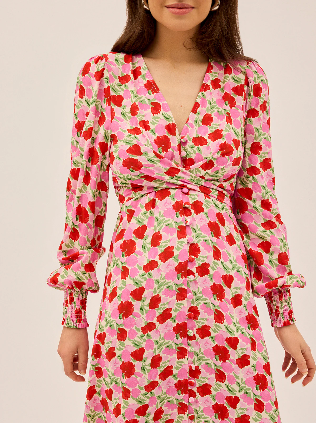 Aurora Pink Floral Print Dress