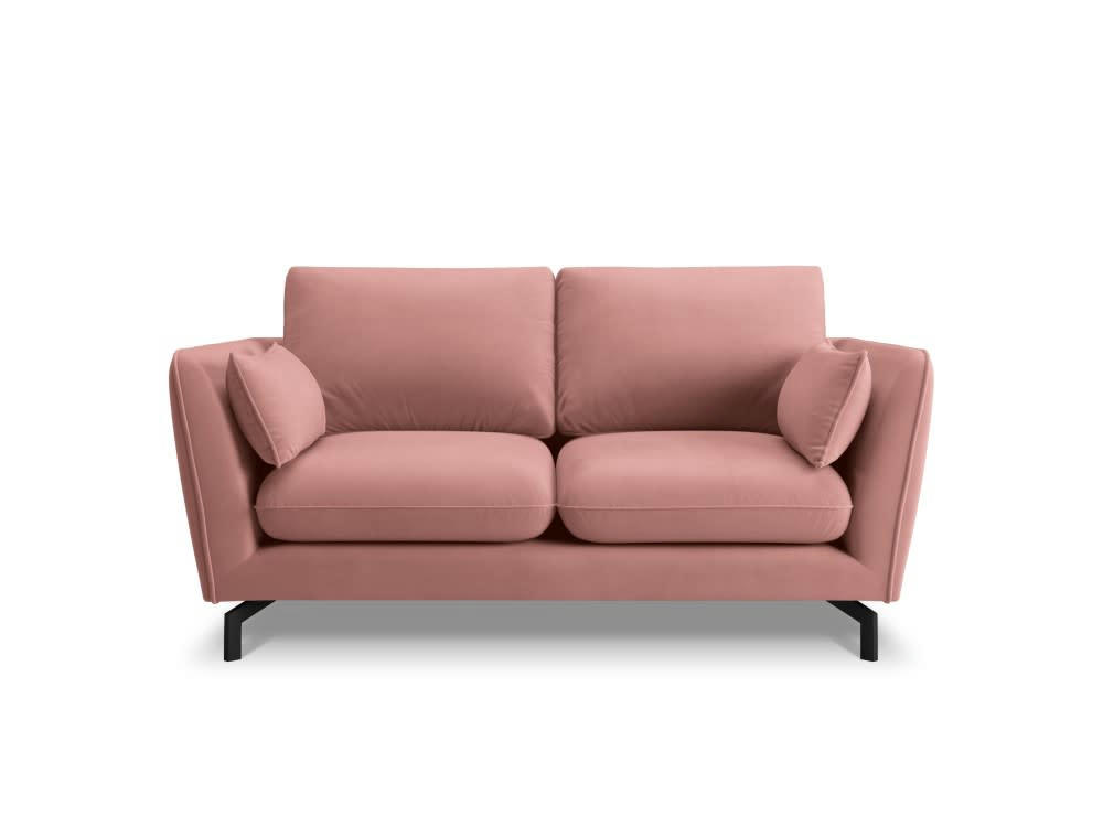 PODIUM - Canapé 2 places en velours rose