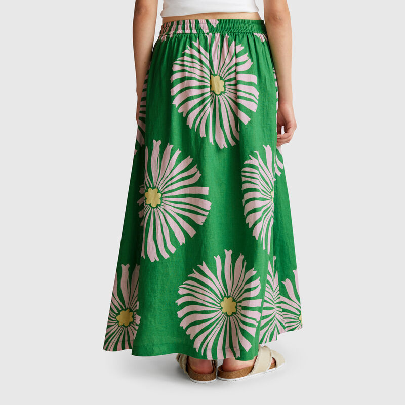 Midi skirt with floral print