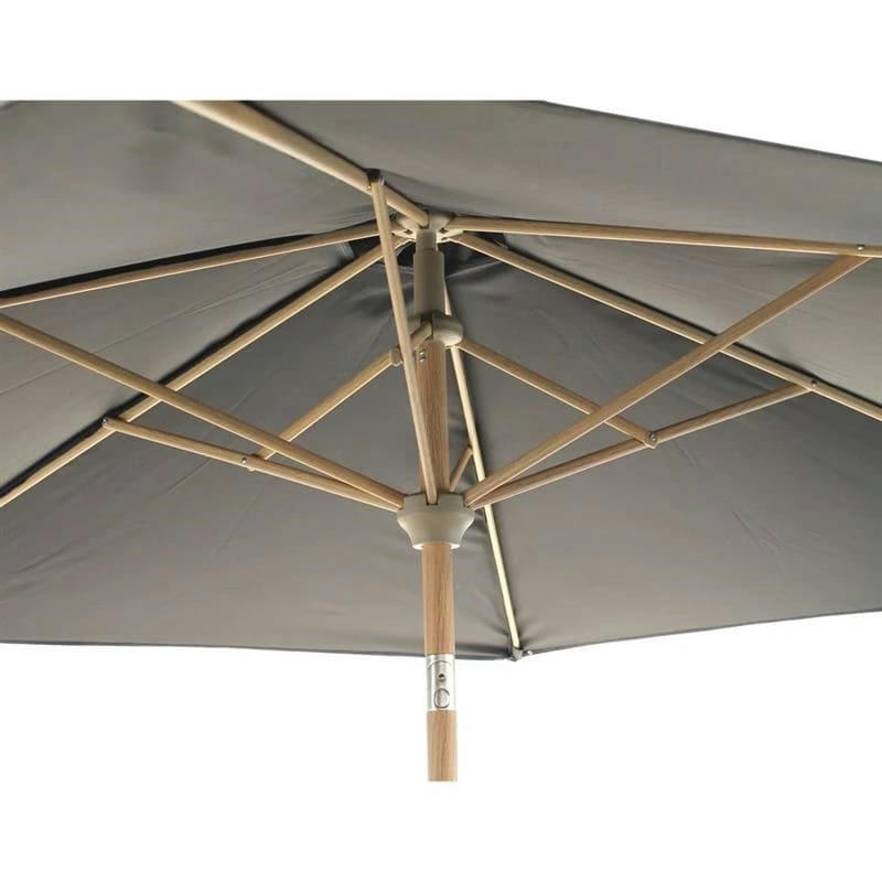 ROMA - Parasol de jardin en aluminium avec mât central en bois noir 3m