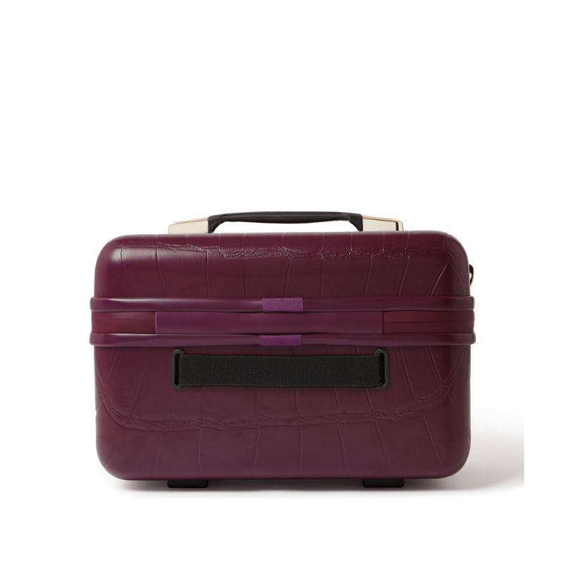 Ted Baker Plum Croc Icon Vanity Case Hard Shell Makeup Travel Bag 17L