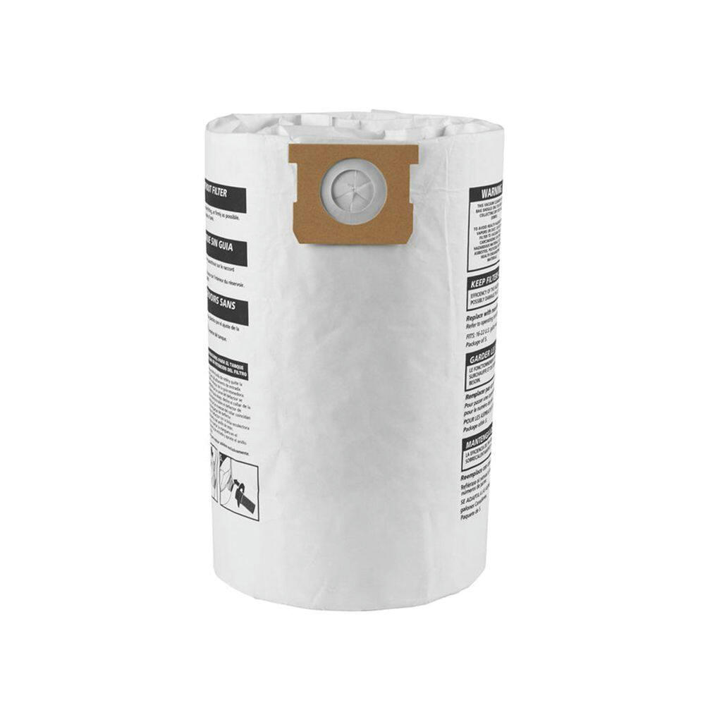 Shop-Vac® Disposable Paper Dust Collector Filter Bags for Wet/Dry Shop Vacuums, 56-83-L, 3-pk