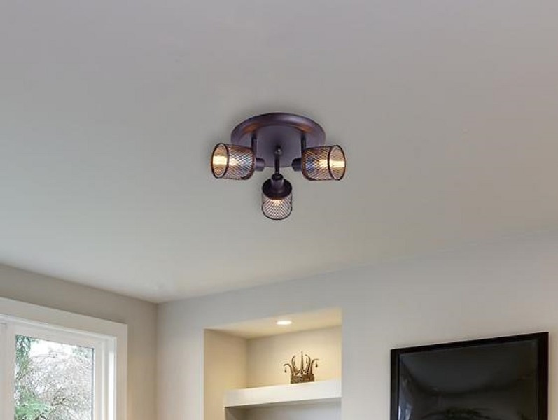 Lampa sufitowa Canabera 3-punktowa metalowa brązowa