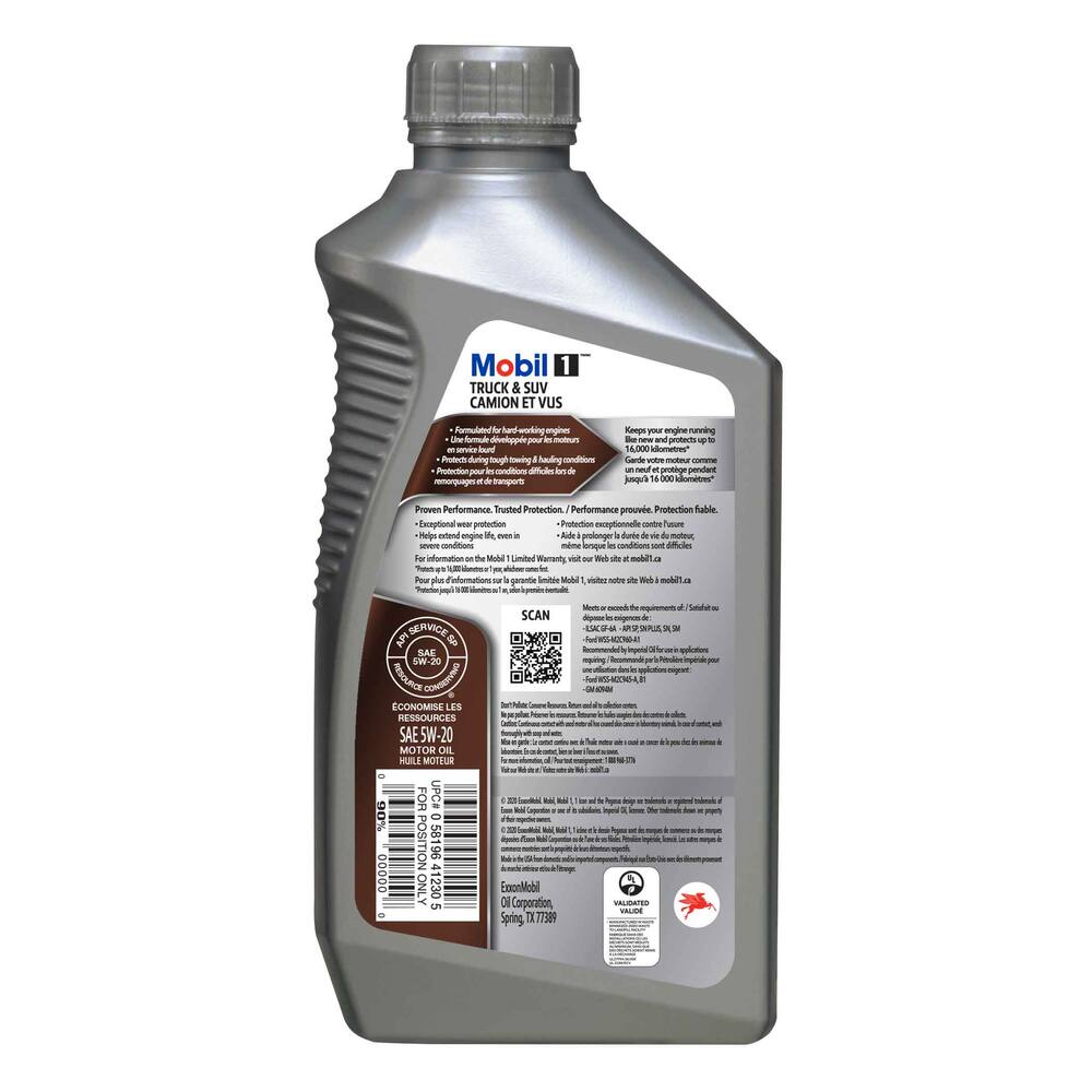 Mobil 1™ Truck & SUV 5W20 Synthetic Engine/Motor Oil,