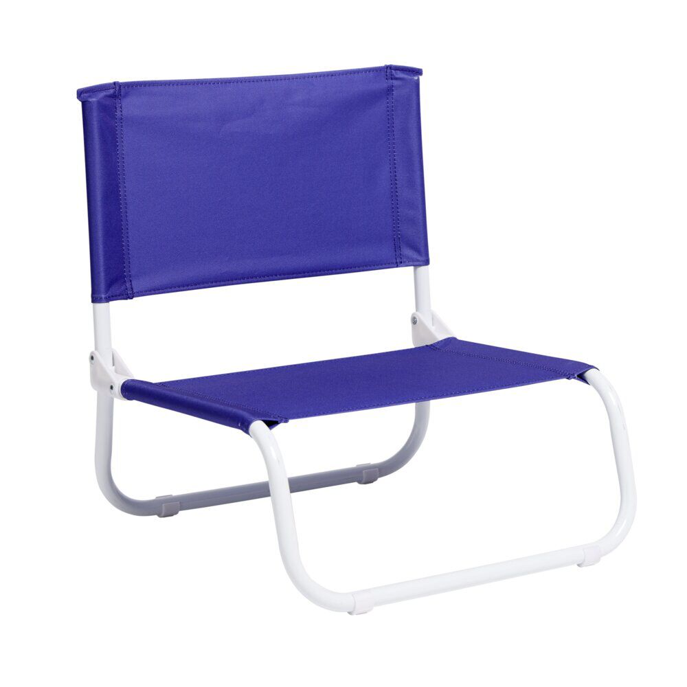 Chaise de plage acier et textilène bleu 44x42xH48cm
