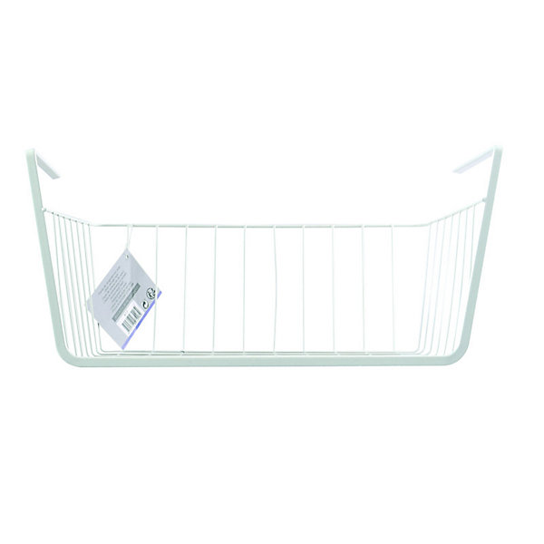 MSV Panier de rangement suspendu àétagère 30x25,5x14cm en Acier Blanc Mat