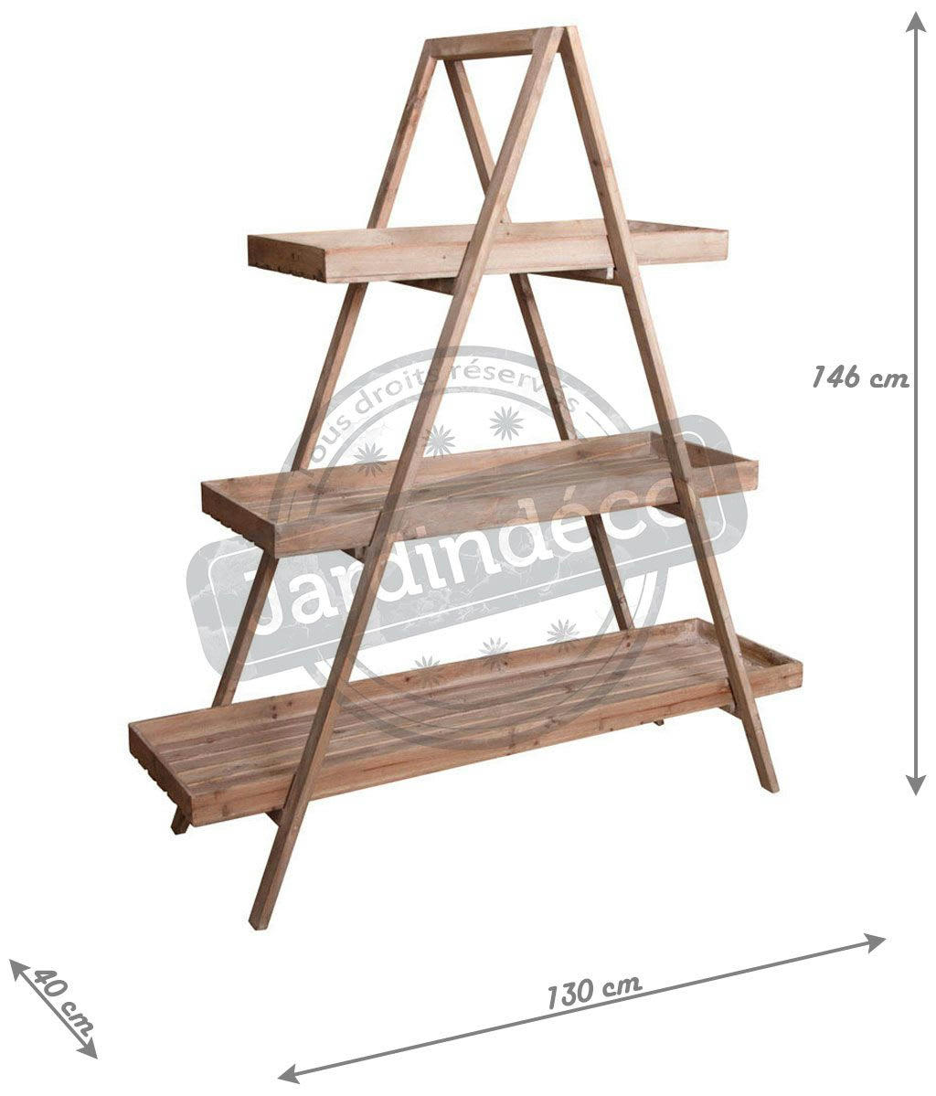 - Etagère pliante en bois patiné
