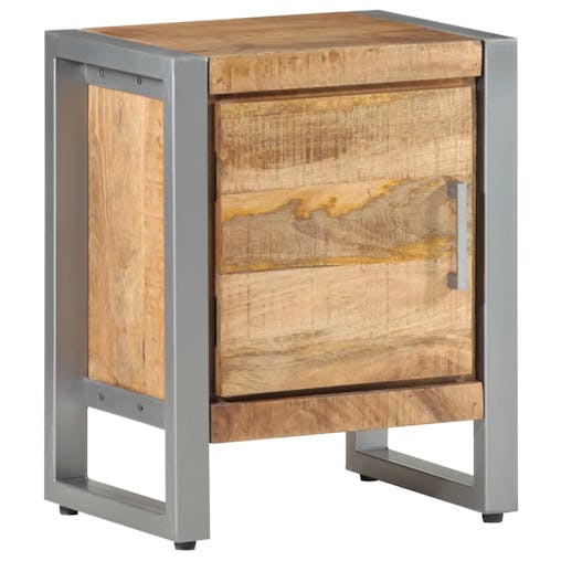 NNEVL Bedside Cabinet 40x30x50 cm Rough Mango Wood