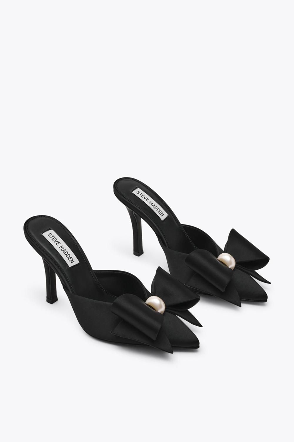 STEVE MADDEN Destini Heel Black' Fabric Heels