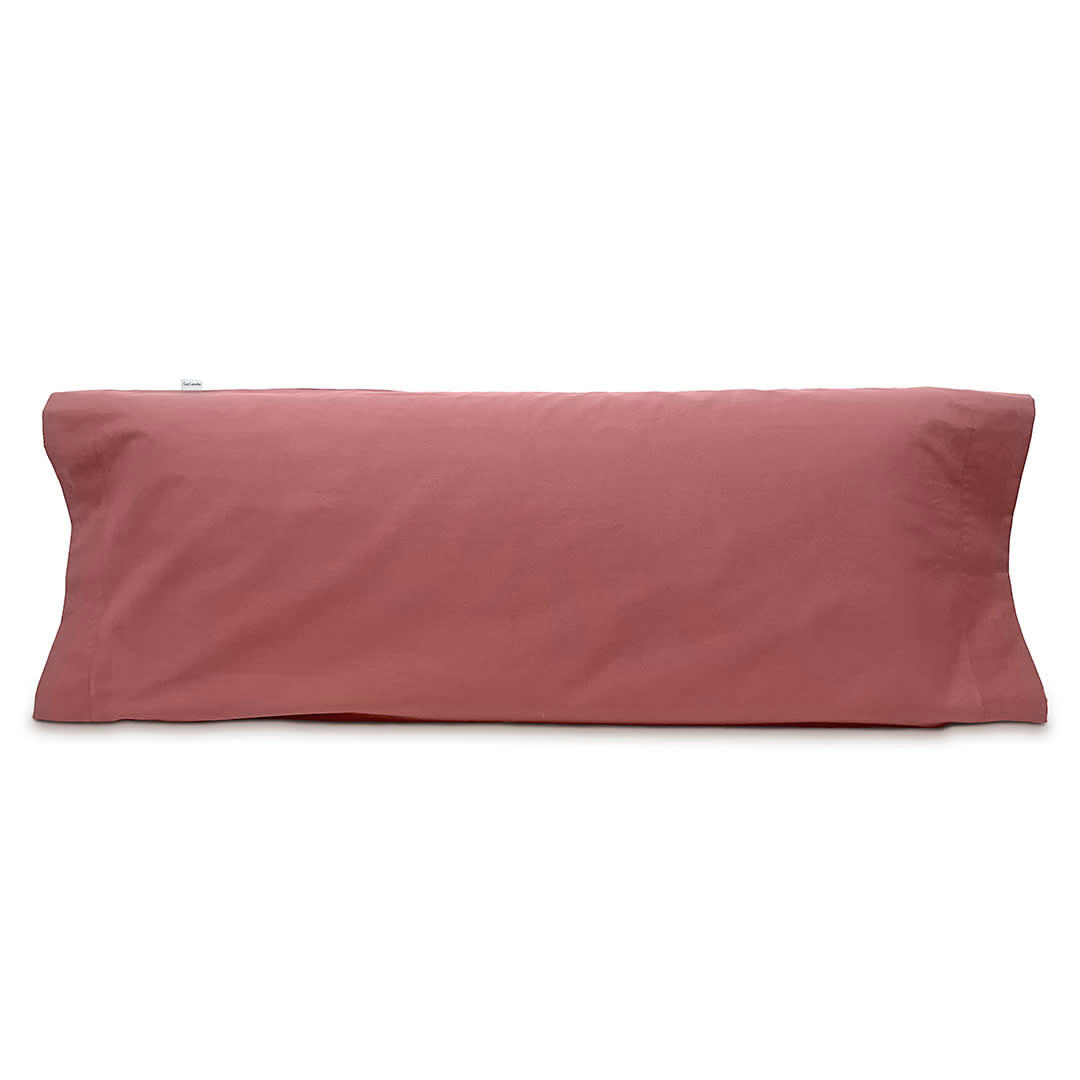 PURE TO - Taie d'oreiller en percale de coton 45x110 cm rose foncé