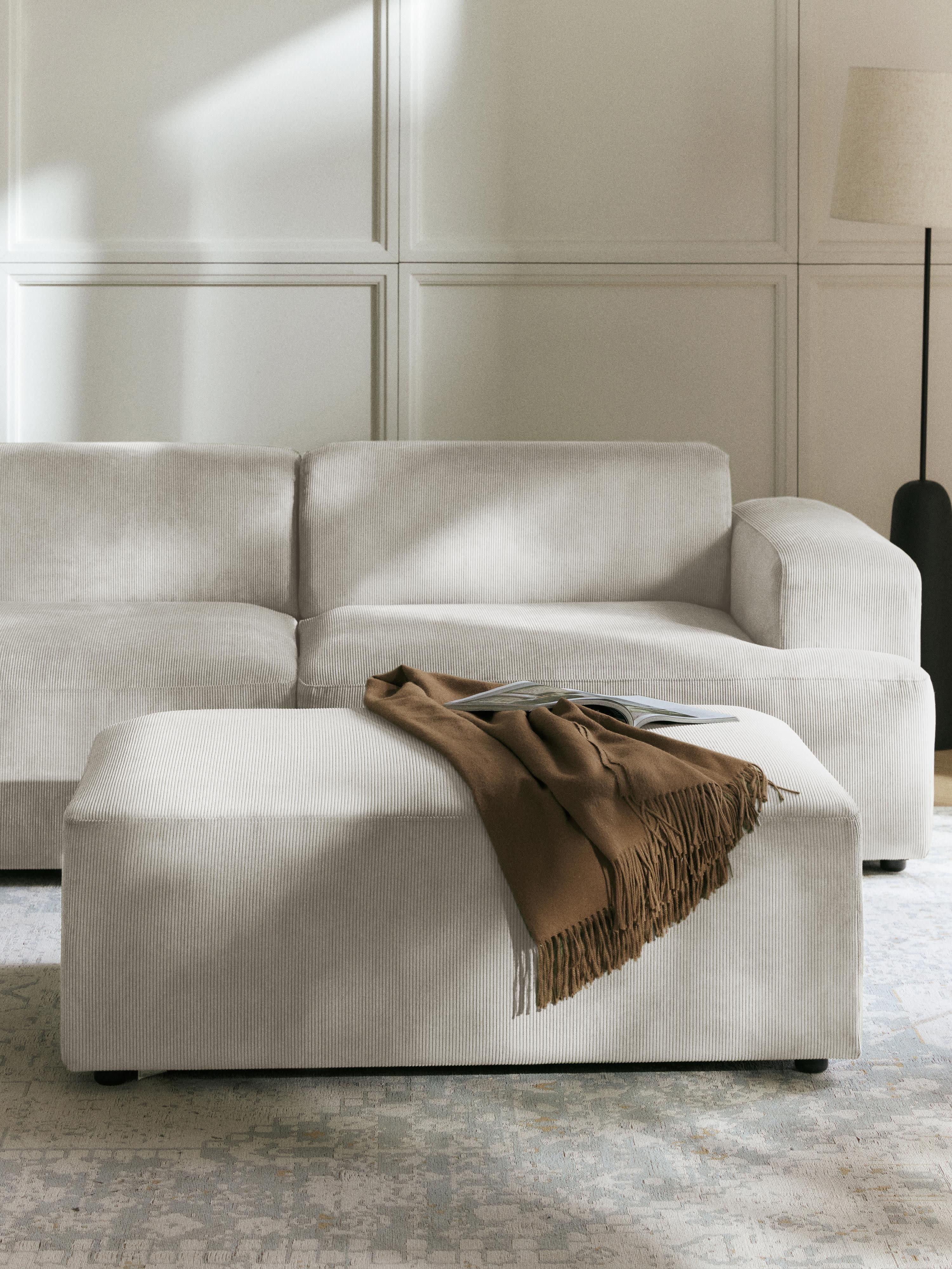 XL Sofa-Hocker Melva aus Cord, B 116 x T 72 cm