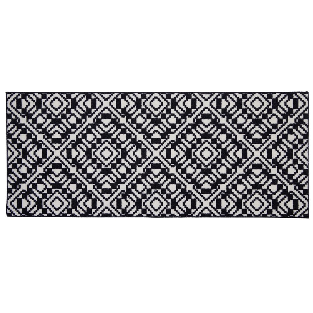 Tapis de cuisine antidérapant absorbant imprimé tomette bleu 50x120cm
