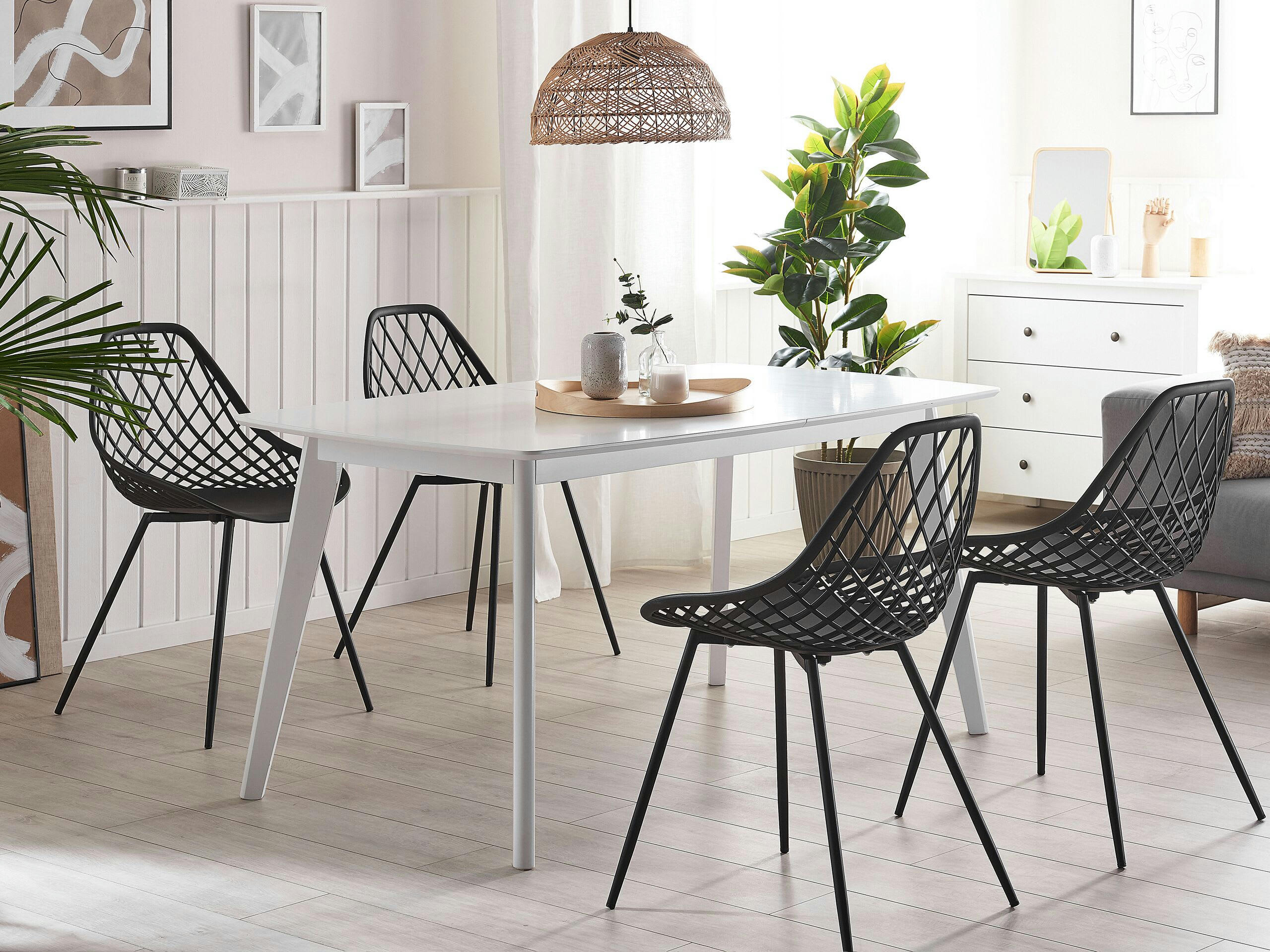 CANTON - Lot de 2 chaises de salle à manger noires
