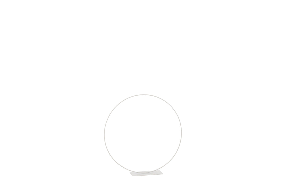 J-Line decoratie Ring op voet - metaal - wit - small