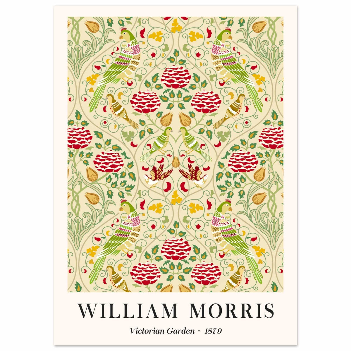 Artfulprints Poster William Morris - Victorian garden 1879  - 50x70 cm - Groen
