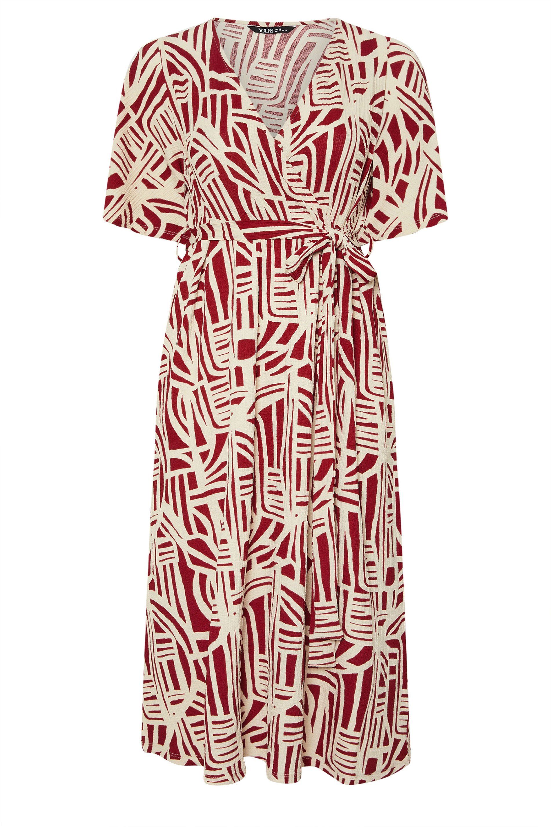 Yours Abstract Textured Wrap Midi Dress