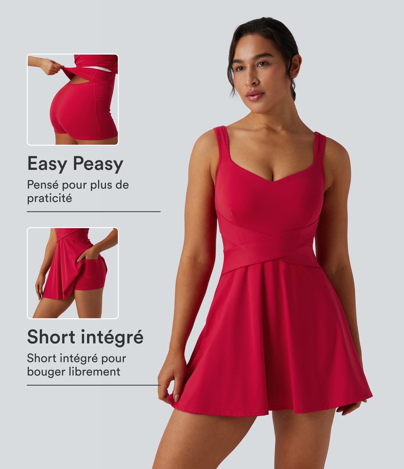 Robe de tennis 2-en-1 SoftlyZero™ Airy mini effet frais InstantCool avec poche, accès facile Easy Peasy, protection solaire UPF50