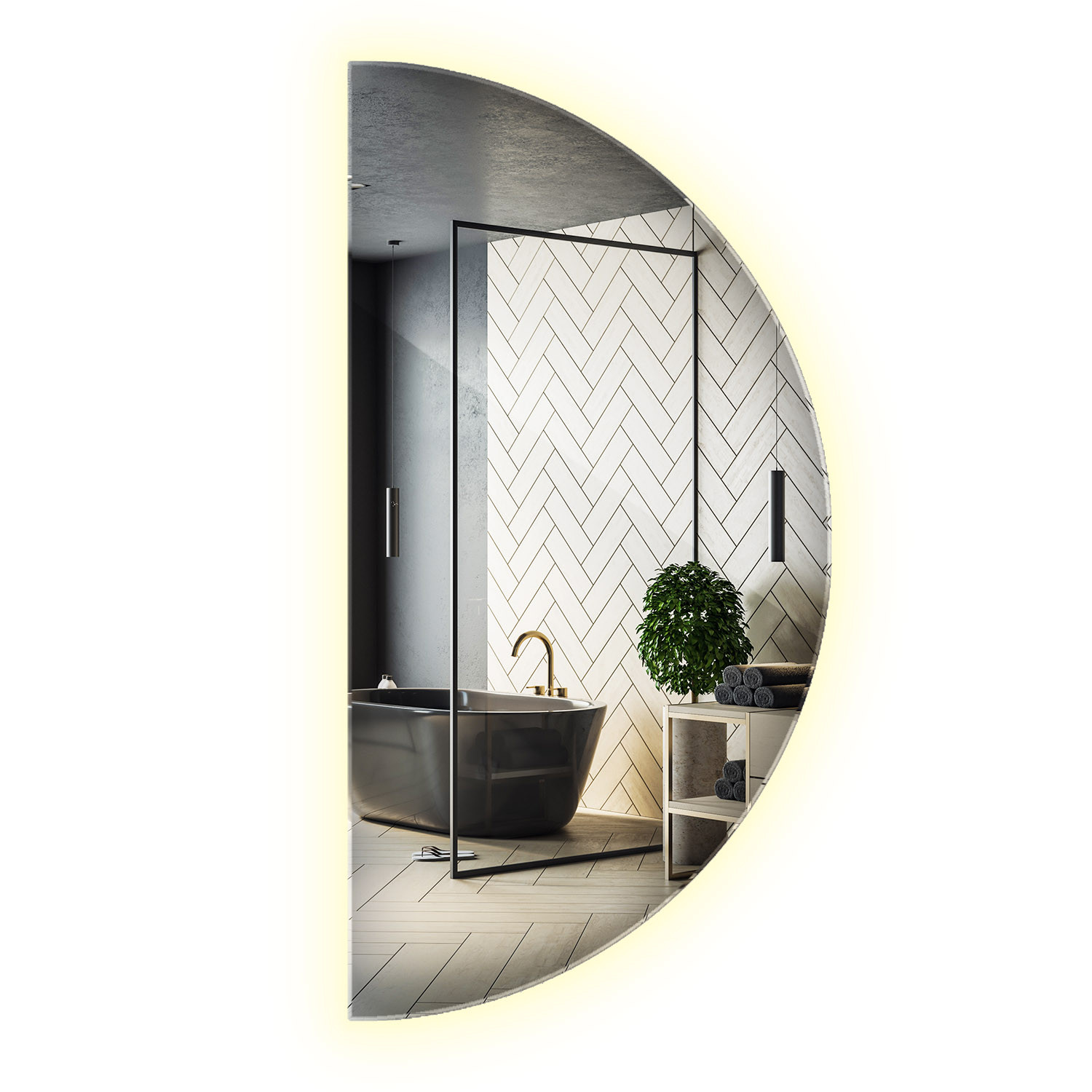 Lustro LED Designerskie do Salonu|Wallfluent|100 cm|Neutralne barwa