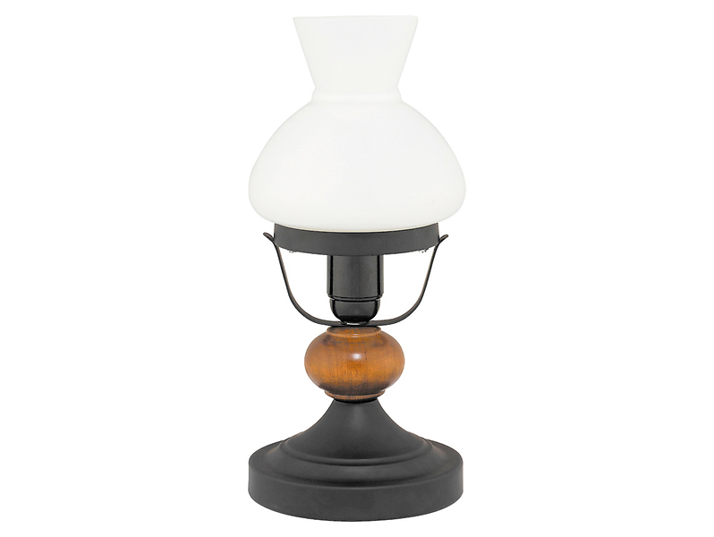 Lampa stołowa Petronel drewniana czarno-biała