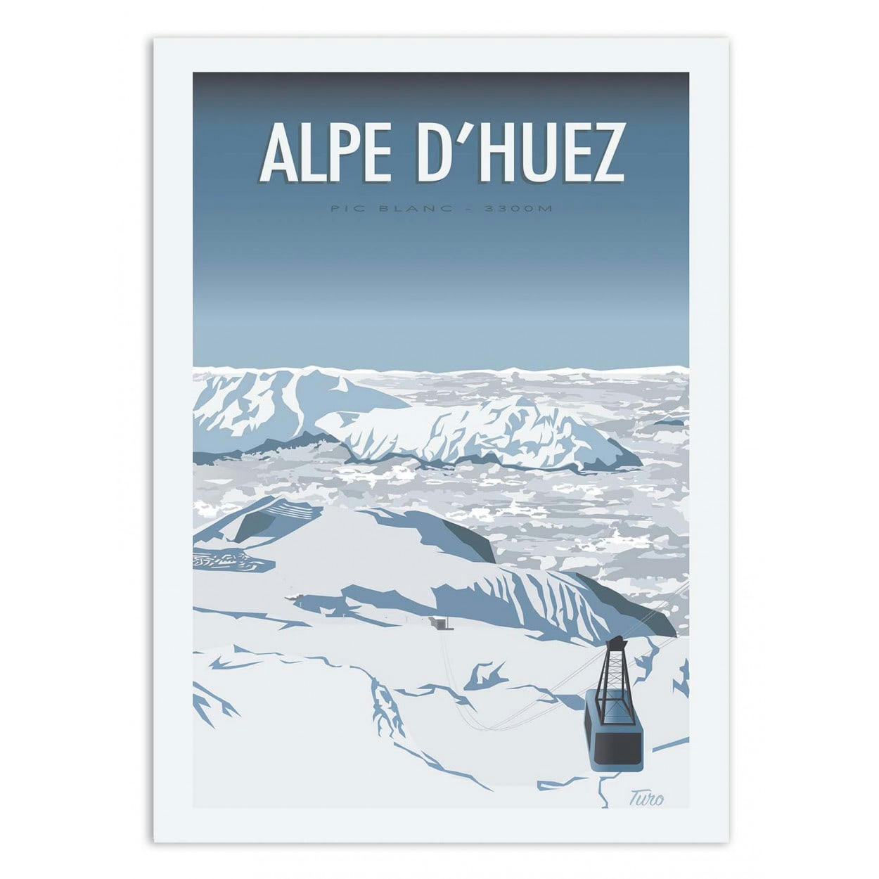 TUROMEMORIESSTUDIO - ALPE D'HUEZ - TURO - Affiche d'art 30 x 40 cm