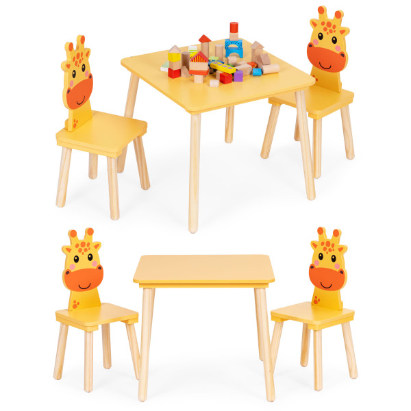 Zestaw mebli dla dzieci stolik   2 krzesła żyrafa ECOTOYS