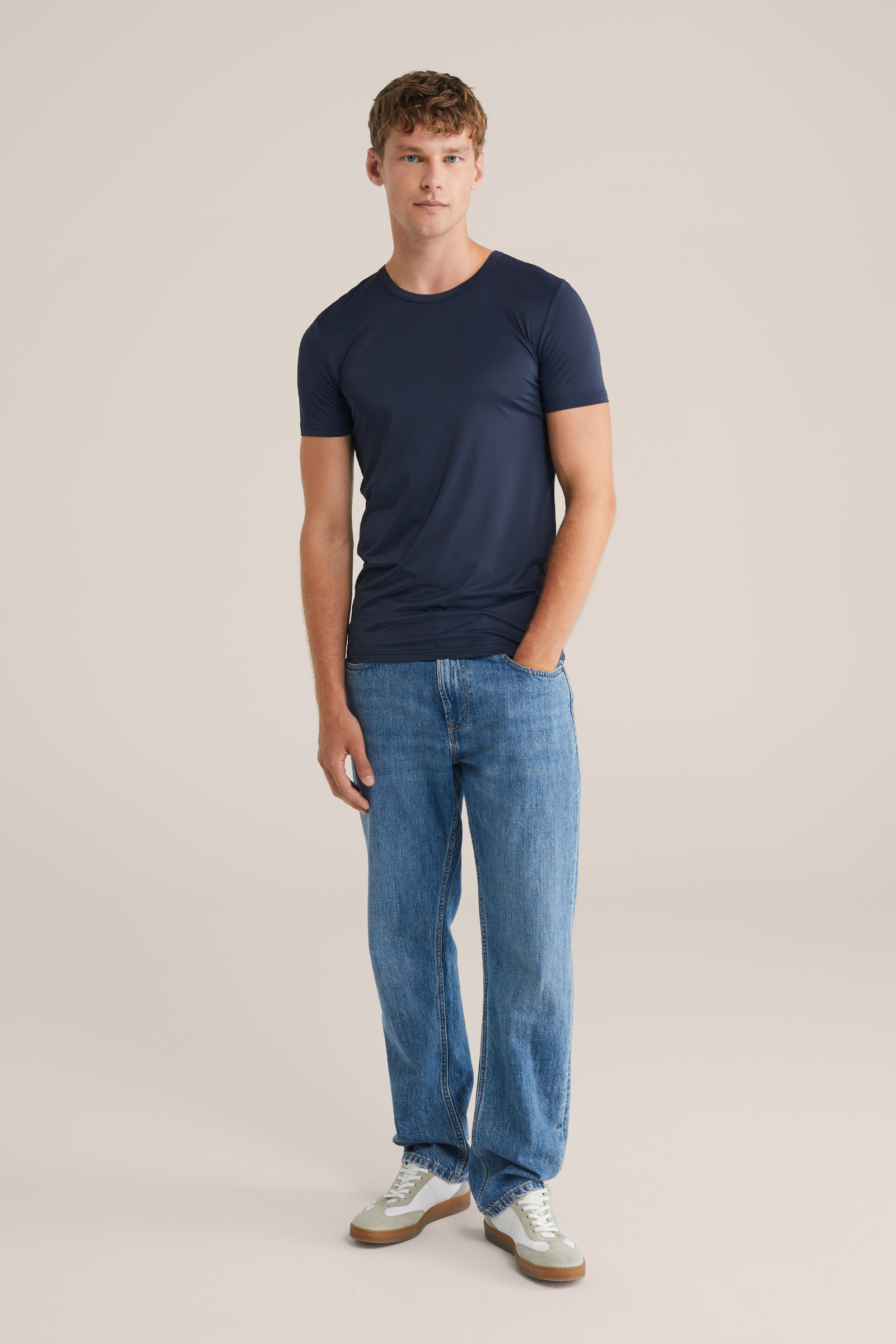 Heren regular fit microfiber t-shirt