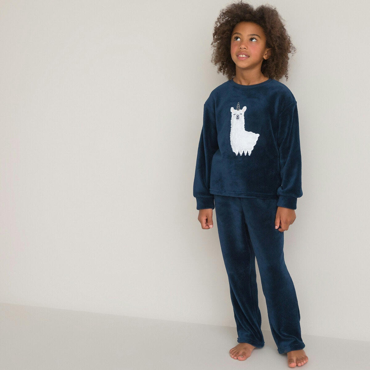 Pyjama polaire avec motif lama maille peluche