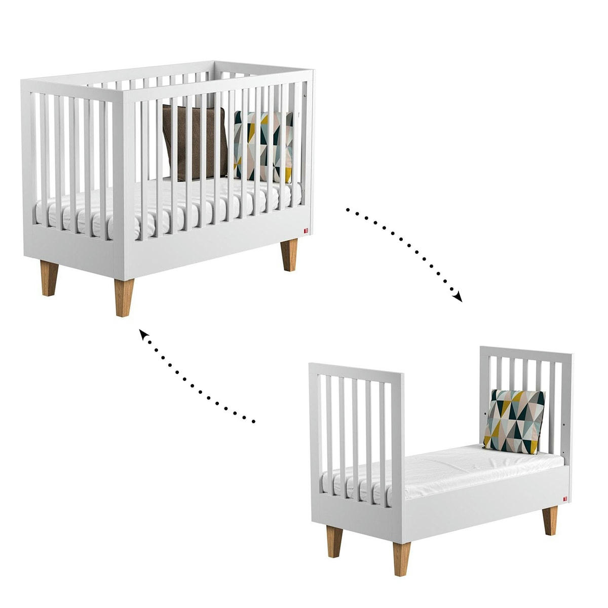 LOUNGE - Lit évolutif 70x140 blanc